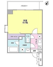 ユーキメゾン一番町 3階1Kの間取り
