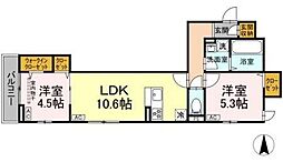セレスティア南花畑VI 2LDKの間取図画像