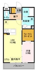 ステラタウン スピカ 3階1LDKの間取り