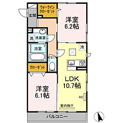 楓3 2LDKの間取図画像