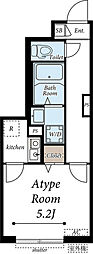 ヴィラ都立家政 1Kの間取図画像