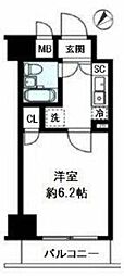 エクセリア新宿 1Kの間取図画像