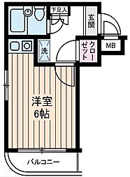 イクス中野 ワンルームの間取図画像