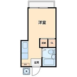 コーポサカエ 1階ワンルームの間取り
