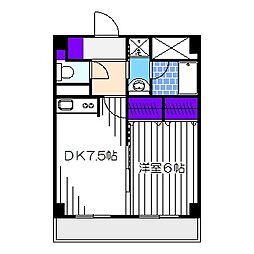 TSCaSaSecondo 1DKの間取図画像
