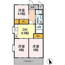 玉野屋コーポラス 3DKの間取図画像
