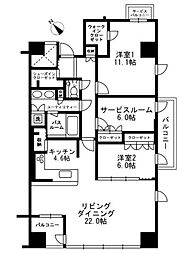 アーバンパーク代官山2 2SLDKの間取図画像