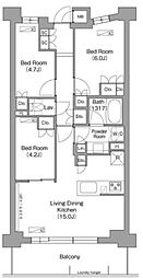 コンフォリア・リヴ八坂富士見 2階3LDKの間取り