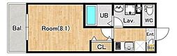 川越市稲荷町アパート 1Kの間取図画像