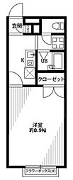 アムールAK 1Kの間取図画像