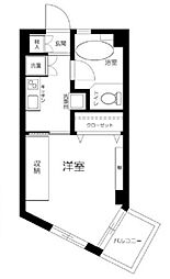 JR総武線 大久保駅 徒歩10分の賃貸マンション 2階1Kの間取り