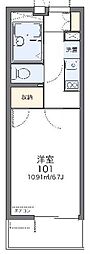 レオパレスTFone 1Kの間取図画像
