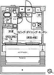 スパシエ幡ヶ谷 7階1LDKの間取り