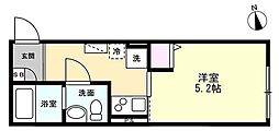 GraceHouse中葛西 1Kの間取図画像