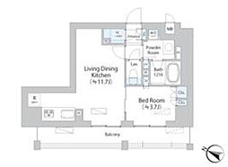 イストワール阿佐ヶ谷 4階1LDKの間取り