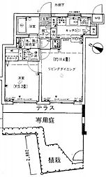 東急ドエル・アルス大森 1階1LDKの間取り