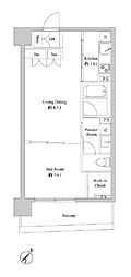 ドゥーエ日本橋浜町 1LDKの間取図画像