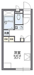 レオパレスＭＫ 2階1Kの間取り