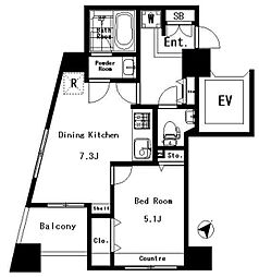 セントパレス西神田 1DKの間取図画像