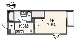 スリーワン三沢 1Kの間取図画像