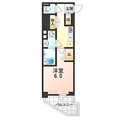 JR東海道・山陽本線 岸辺駅 徒歩3分の賃貸マンション 11階1Kの間取り