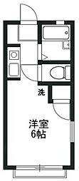プリムローズハット ワンルームの間取図画像