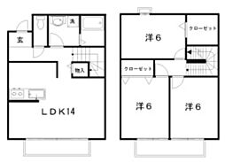 ローズコート南久万 3LDKの間取図画像