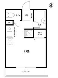 メゾンアイズ 2階ワンルームの間取り