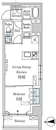 パークアクシス新宿西落合 1LDKの間取図画像