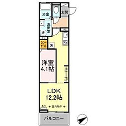 コンフォール東橋本2丁目 1LDKの間取図画像