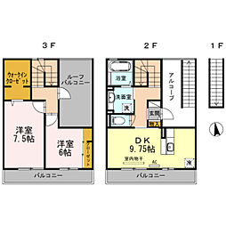 アトリオみなみだいら2 2LDKの間取図画像
