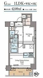 ラグゼナ秋葉原 7階1LDKの間取り