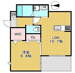 イーストテラス 1LDKの間取図画像