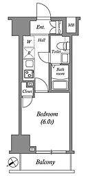 GENOVIAお花茶屋skygarden 3階1Kの間取り