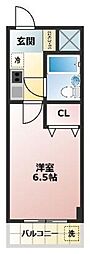 第一マスコビル 1階1Kの間取り