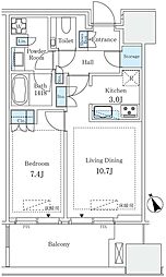麻布台ヒルズレジデンスB棟 11階1LDKの間取り