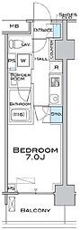MFPRコート武蔵小山 1Kの間取図画像