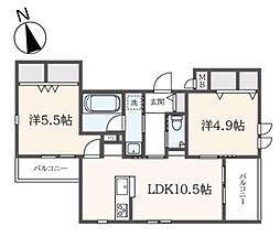 T Hills 2LDKの間取図画像