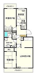 エスポワール松風台1番館 3LDKの間取図画像