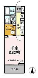ステラ北綾瀬 1Kの間取図画像