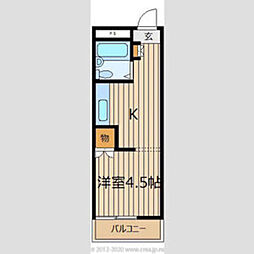 柏町ハイツ 1Kの間取図画像