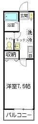 サンライズテラス 1Kの間取図画像