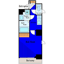 都営浅草線 戸越駅 徒歩3分の賃貸マンション 2階1Kの間取り