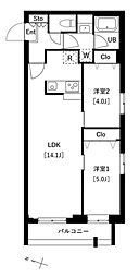 タスキプライムテラス中村橋 2LDKの間取図画像