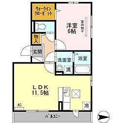 阪急神戸本線 武庫之荘駅 徒歩11分の賃貸アパート 1階1LDKの間取り