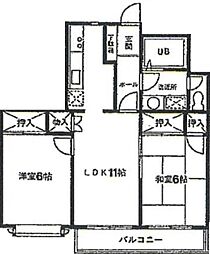 パインビレッジ谷中 2LDKの間取図画像
