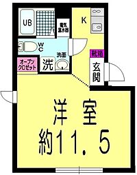 プラチナフォルム上野 ワンルームの間取図画像