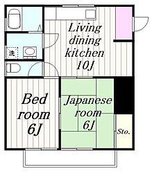南ハイツ 2LDKの間取図画像