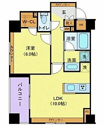 デュオステージ巣鴨 2階1LDKの間取り