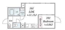 IGREC SHINAGAWA 1LDKの間取図画像